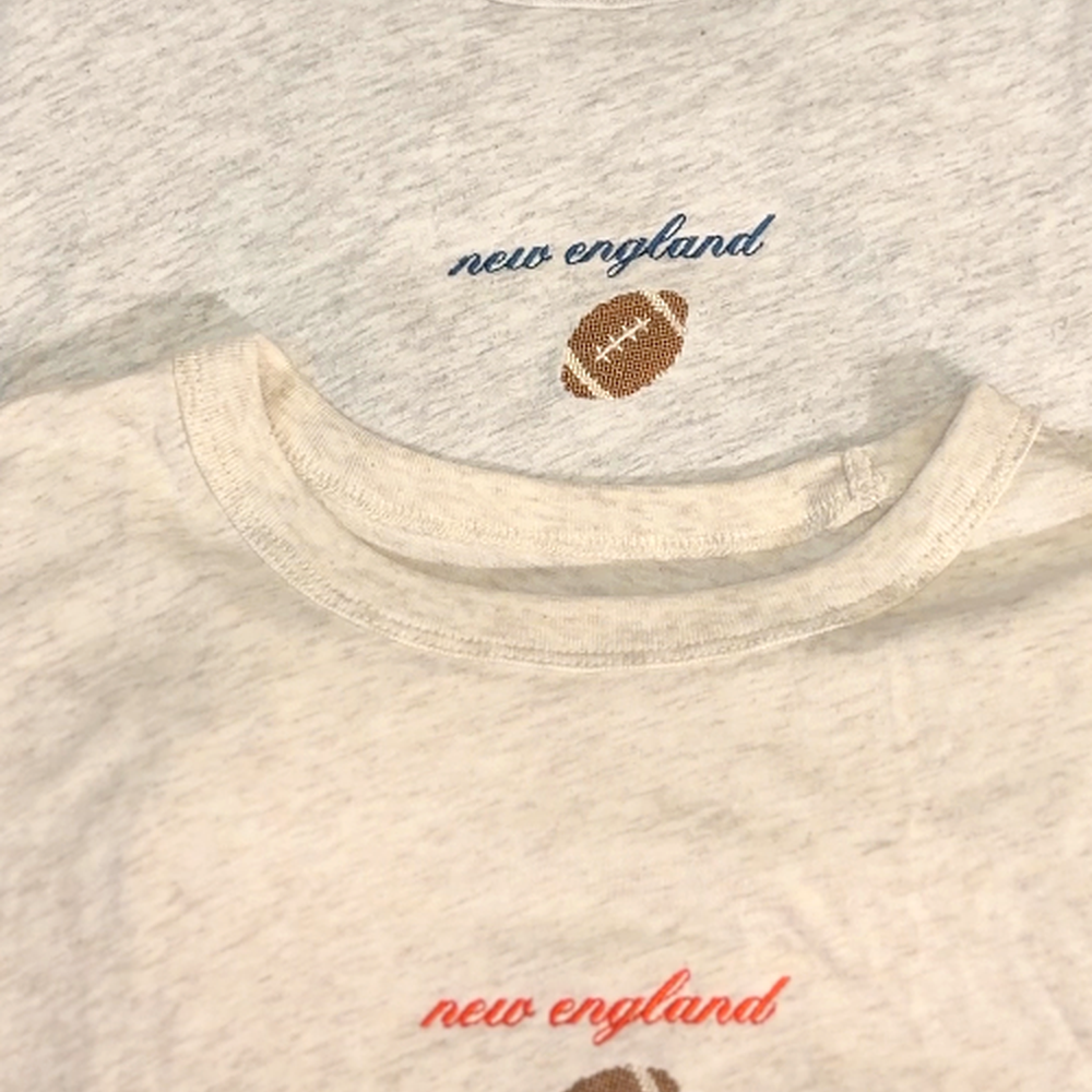 New England Football Embroidered T-Shirt